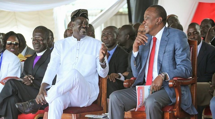 TOGETHER AS ONE : Raila Odinga And H.E Uhuru Kenyatta Share A Joke In Kisumu item-thumbnail